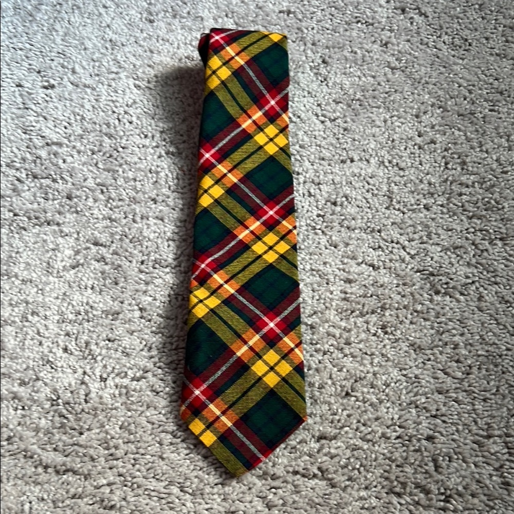 EUC Lochcarron Plaid Tie in Red, Yellow, and Green